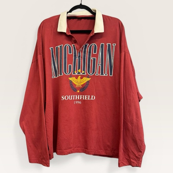 ASOS Design Oversized Michigan Rugby Shirt - Picture 2 of 8